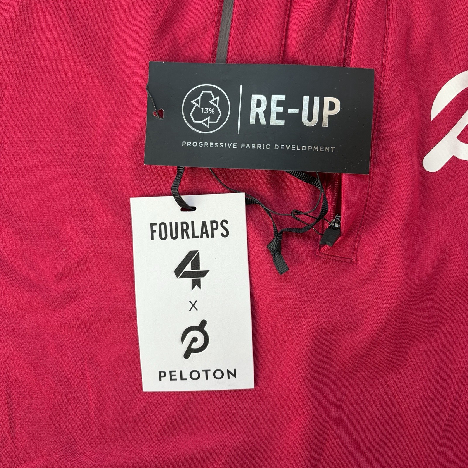 NEW Peloton x Fourlaps Venture 1/2 Half Zip Pullover Zip Pocket Pink Size Large