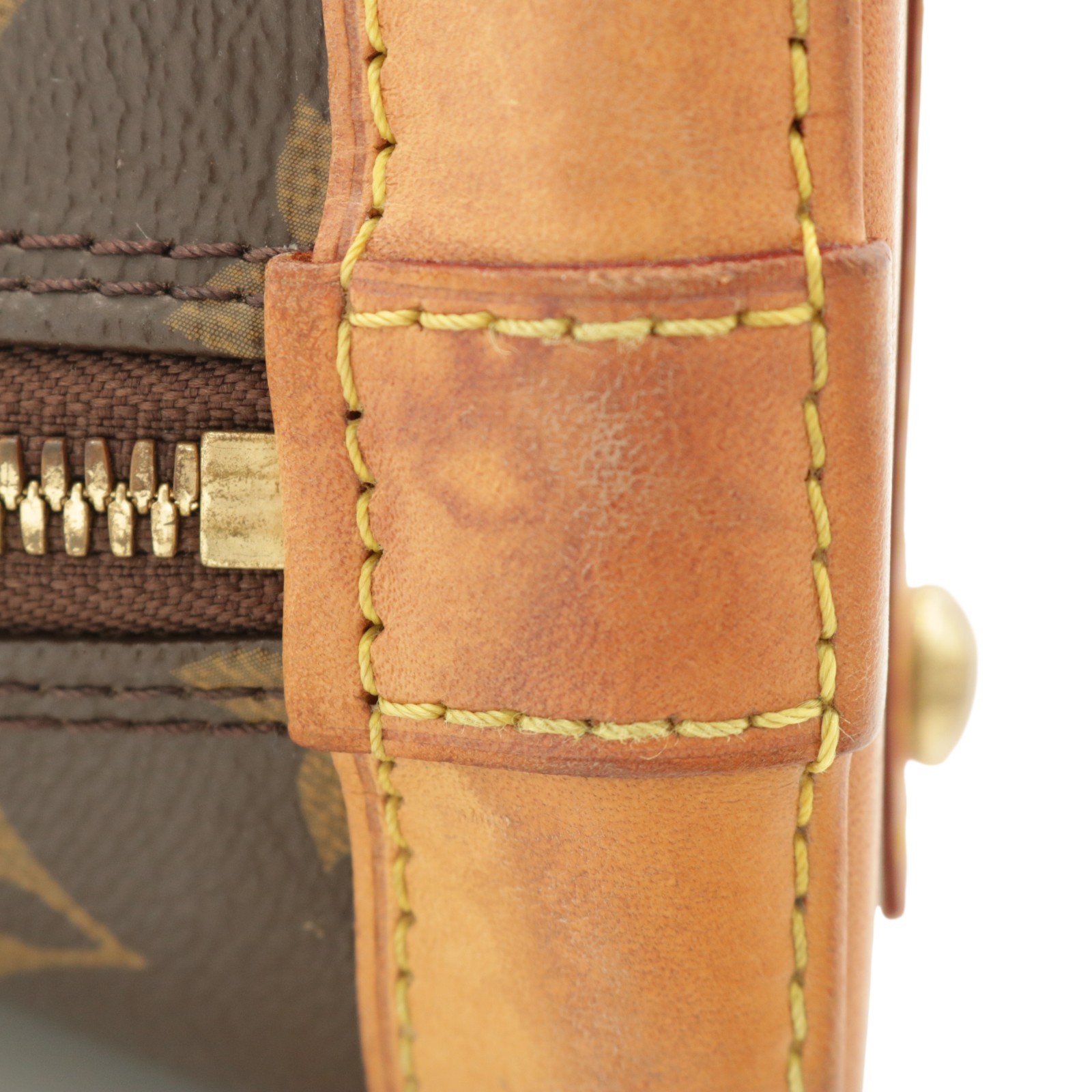 Auth.Louis Vuitton M53152 Alma BB Hand Bag Brown Monogram Canvas Serial: RFID
