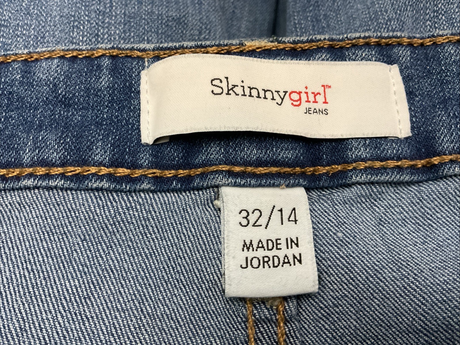 Skinnygirl Women’s Light Blue Wide Leg Crop HighRise Stretch Denim Jeans 32/14