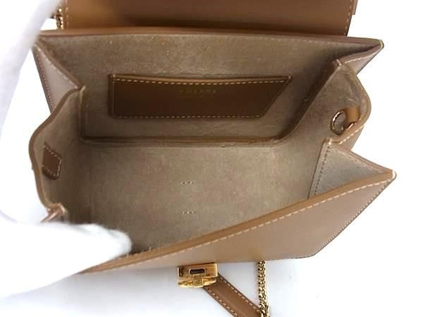 POLENE Numero Sept Leather Chain 2WAY Crossbody Shoulder Bag Handbag Brown FS467