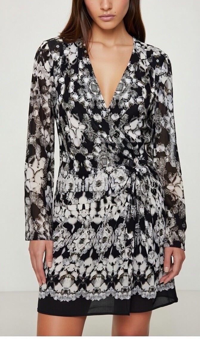 Cache Dress Check Description Sz Sm Gorgeous Print Versailles Print