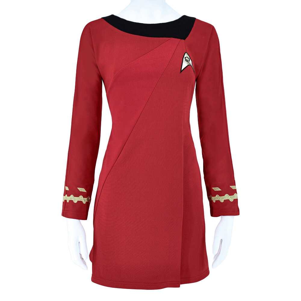 Cosplay TOS Female Duty Uniforms The Original Series Blue Gold Red Dress Costume