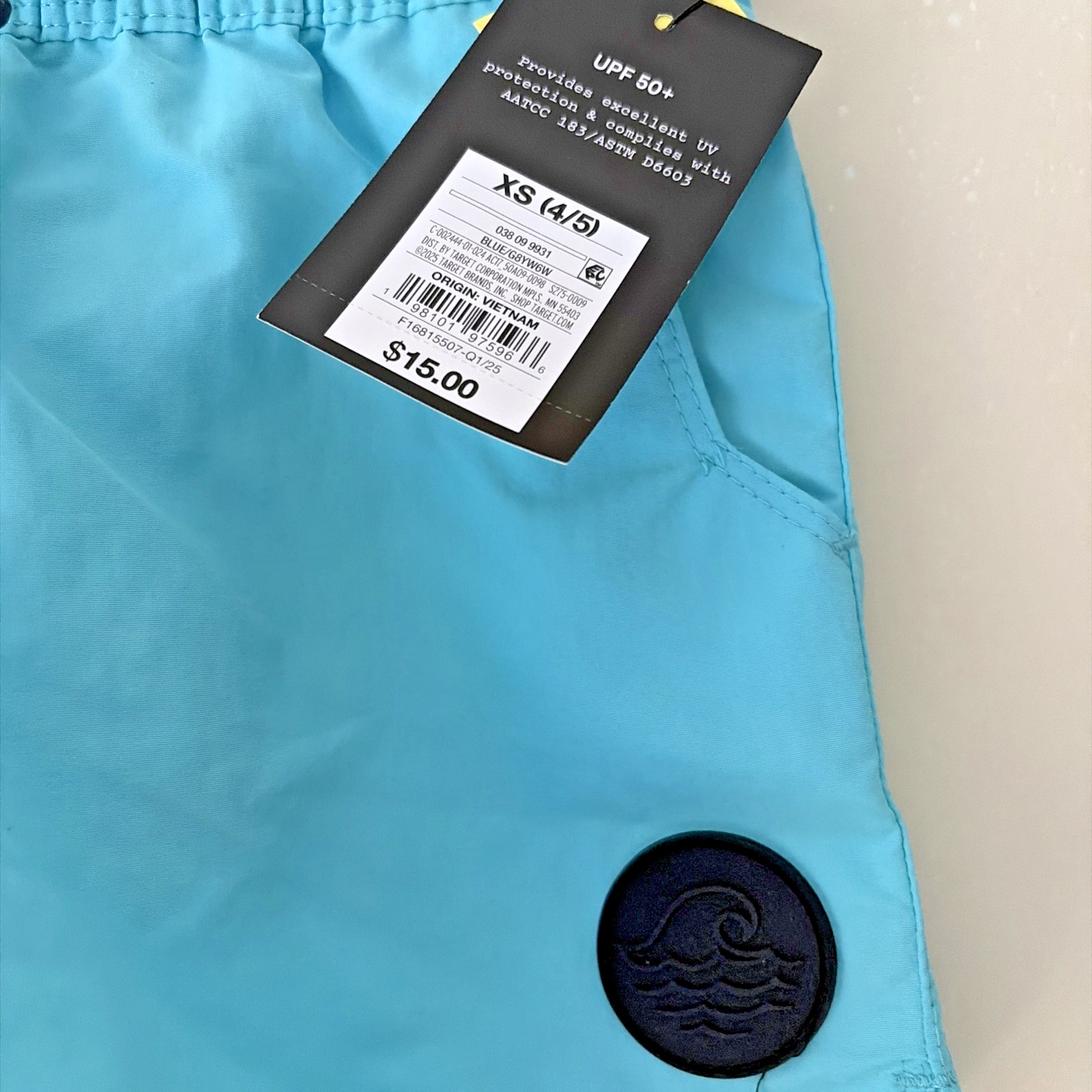 Art Class Boys Size XS 4/5 Swim Trunks Mid-Thigh Length Pocket Inner Line UPF 50