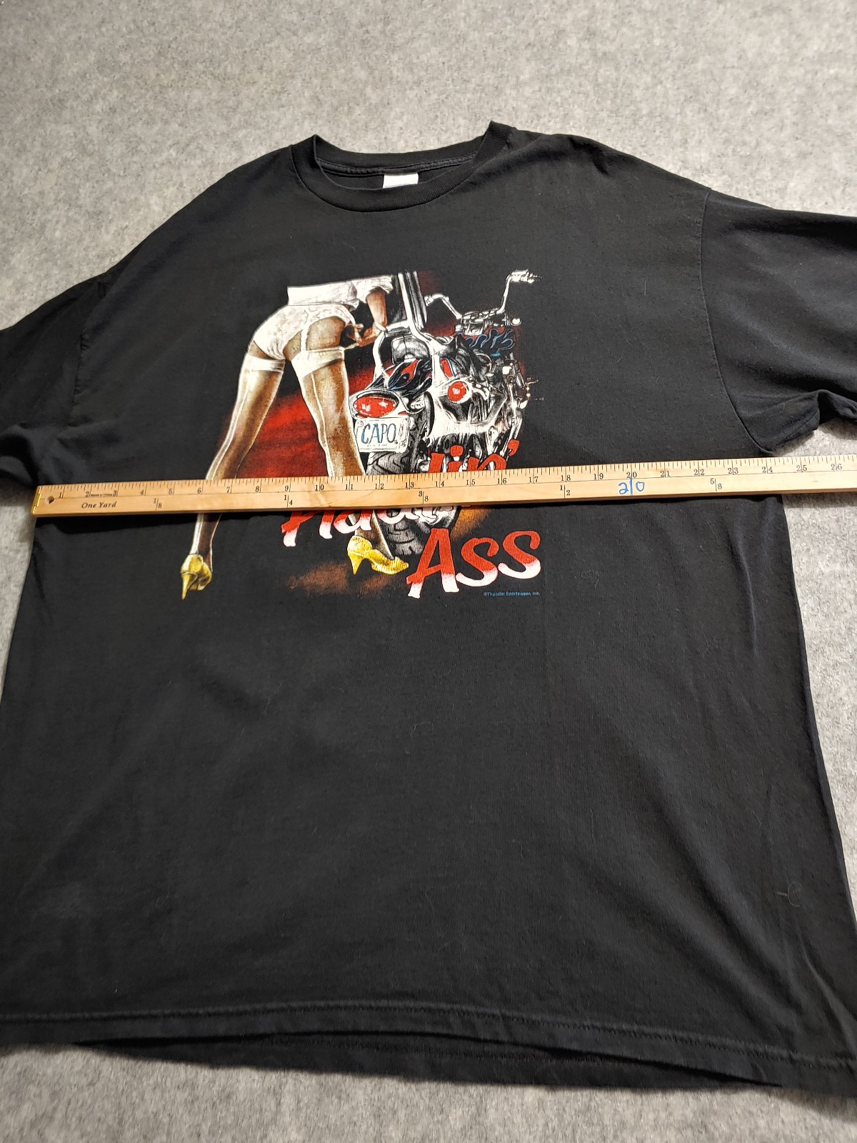 Thunder Sportswear Shirt Mens XL “Haulin Ass” VTG Biker Motorcycle Black