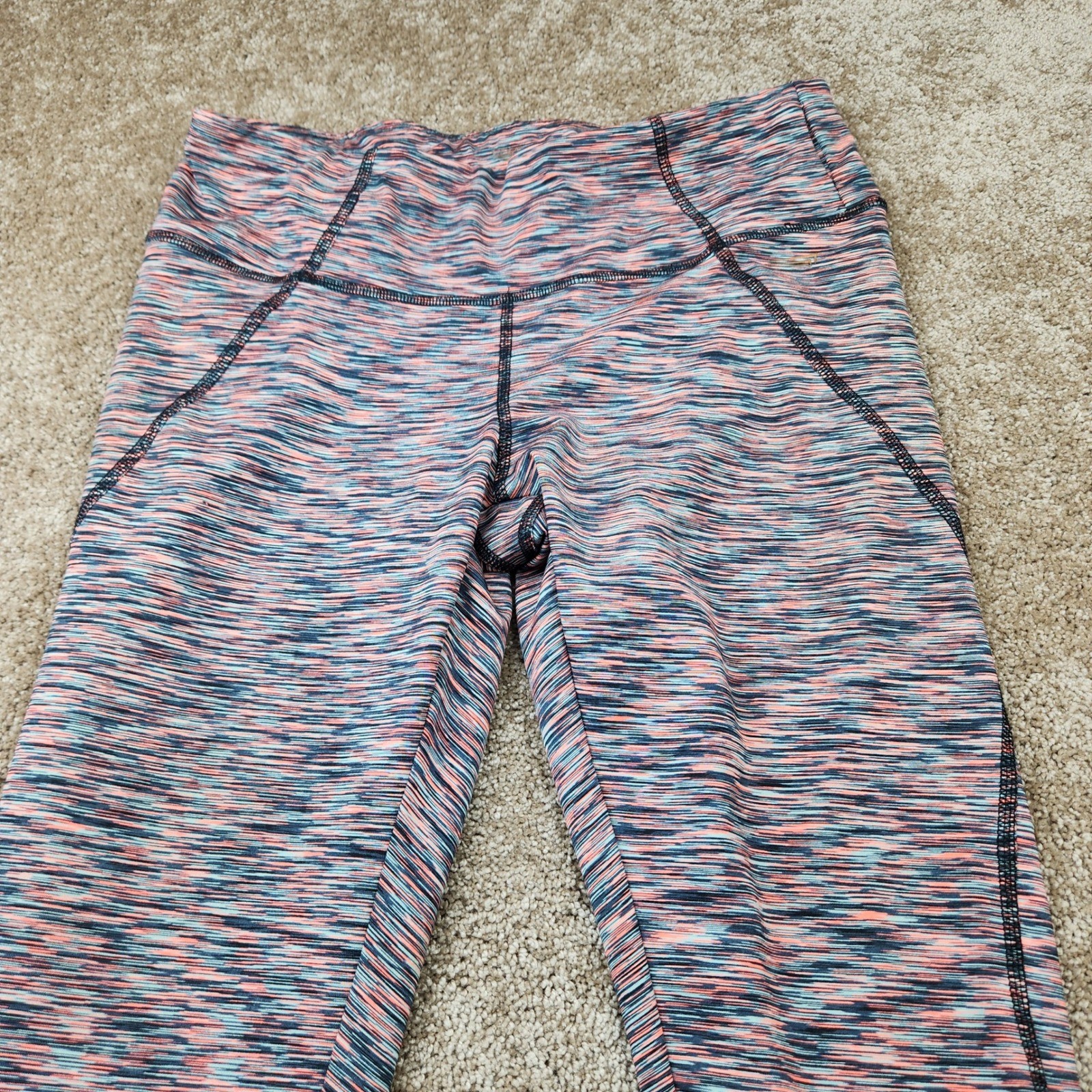 Copper Fit Live Limitless Womens Space Dye Crop Leggings Blue Orange CFMS83015 L