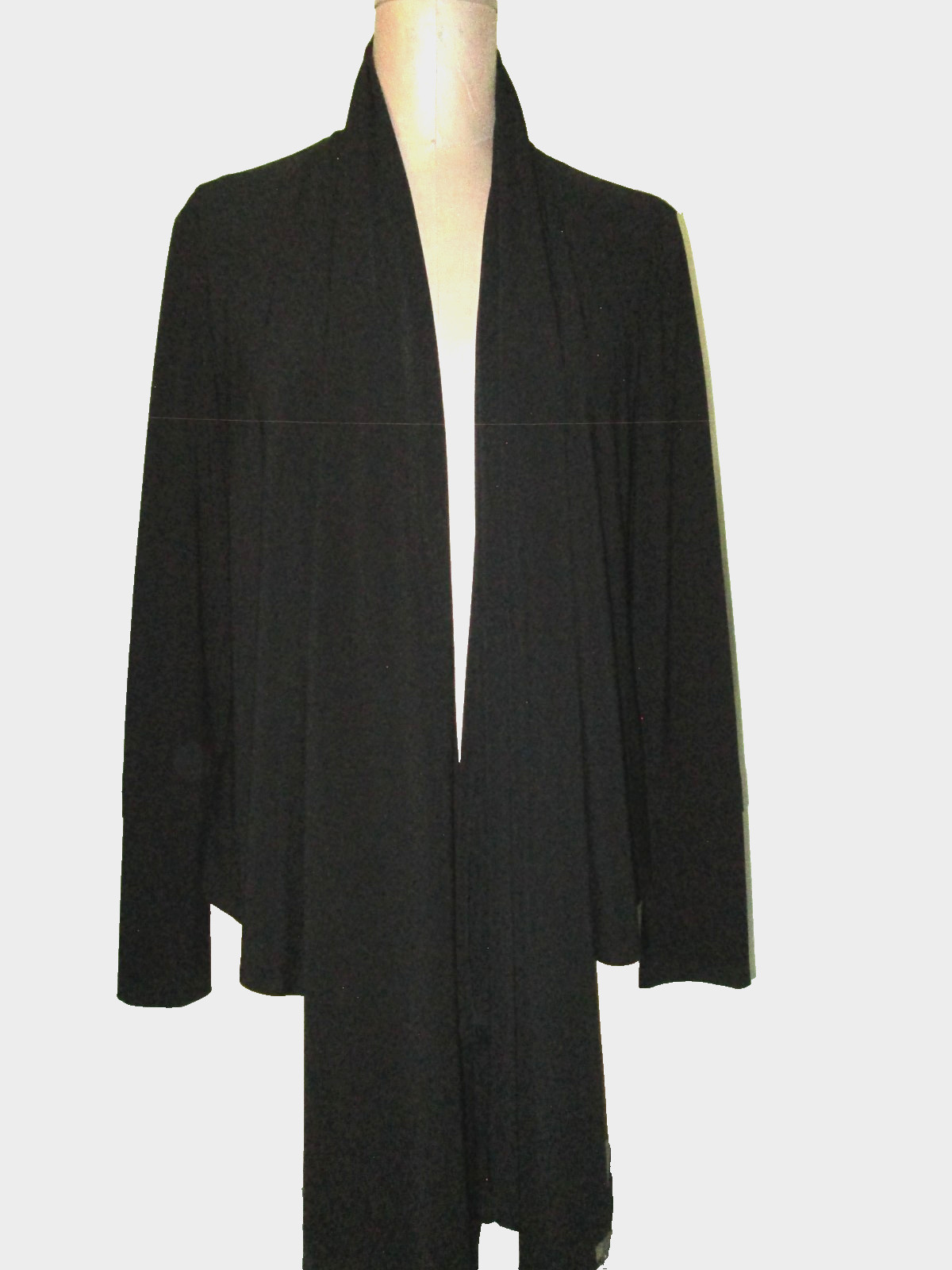 JOSEPH RIBKOFF BLACK DIP LAPELS L/S RUCHED NECK JKT SZ 10 BEAUTIFUL STYLE & COND