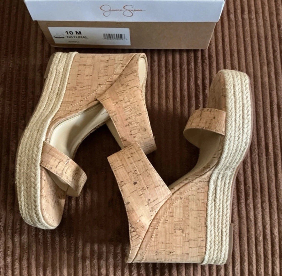 New Jessica Simpson Sapitha Cork Wedge Heels US Women’s Size 10 SUMMER