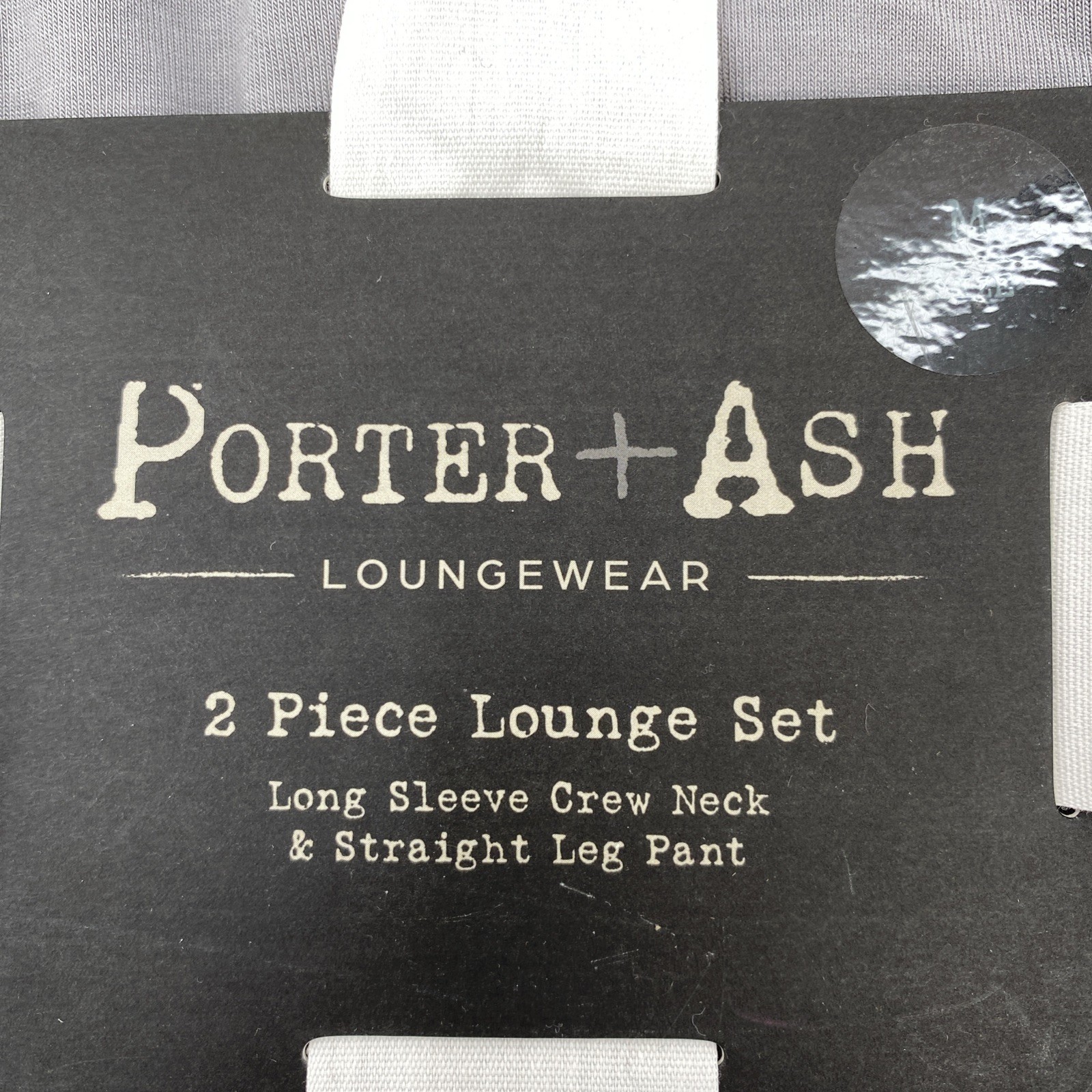 Porter + Ash Lounge Set Mens MEDIUM Gray Navy Blue Pajamas PJs Long Sleeve