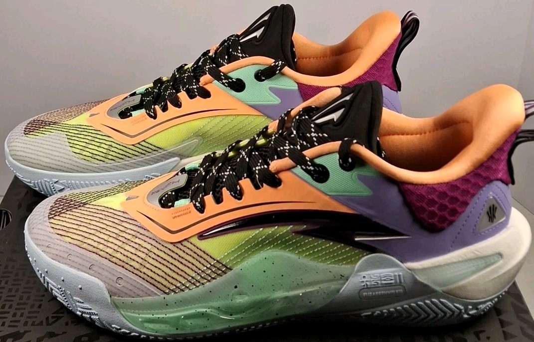 Anta Model 8125B1128S-2 Kai 1 Speed Men’s 11, Green/Purple/White