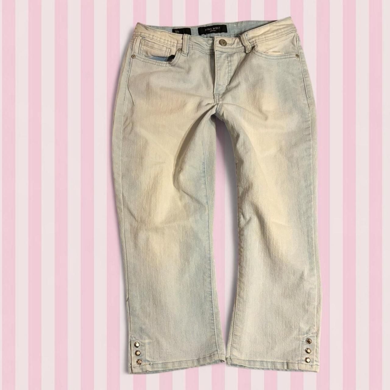 Nine West Jeans Y2K Embroidered Studded Capri Jeans