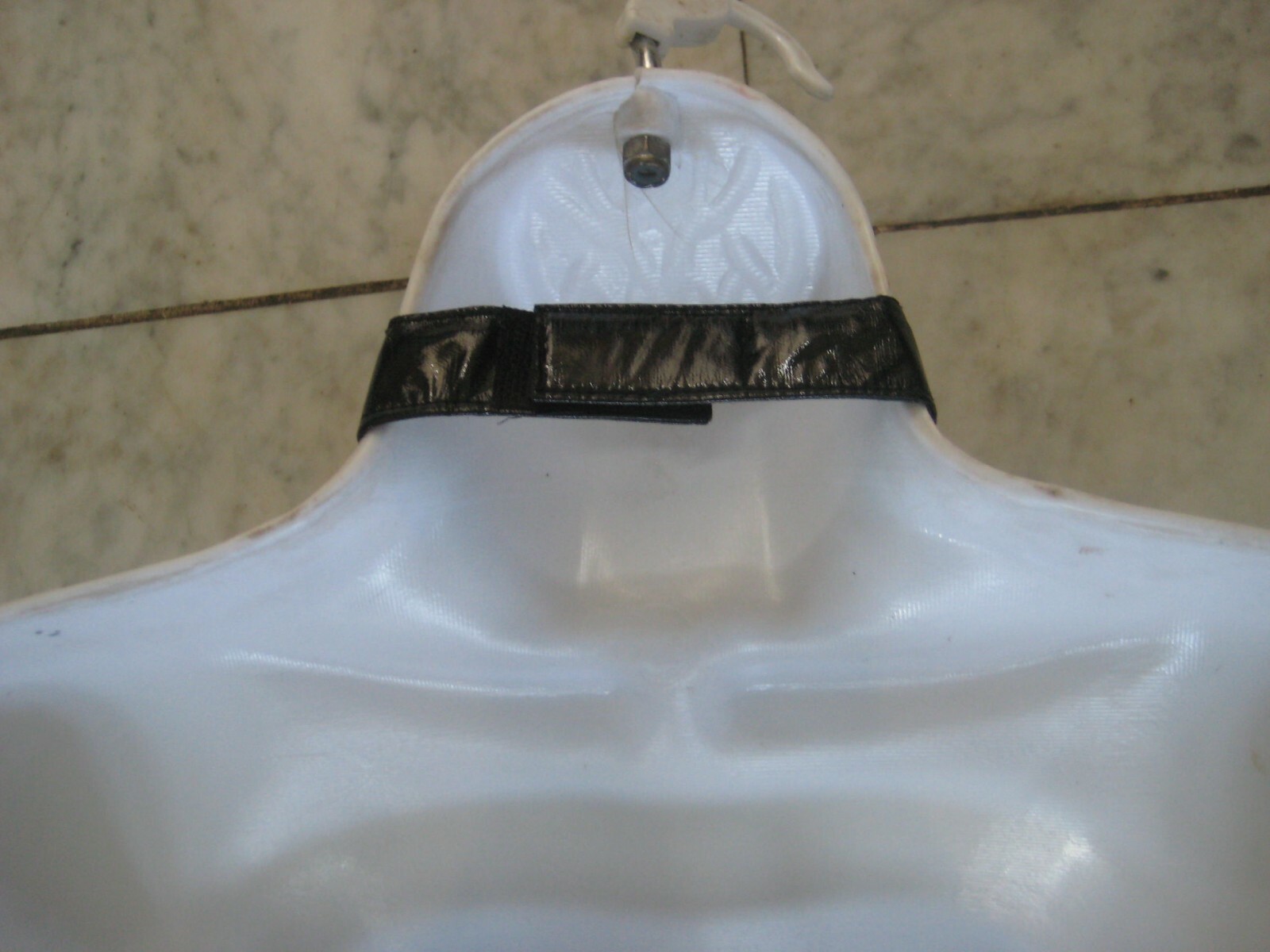 New 2 pc Black PVC / Mesh bra & thong set with Eyelets sexy FREE S&H RARE