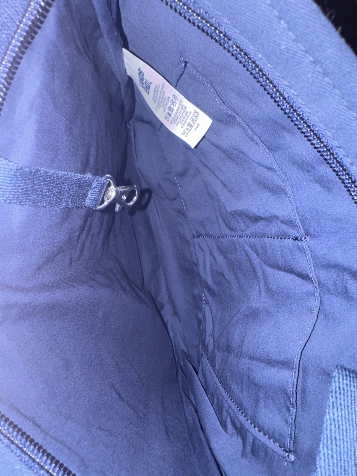 Lands End crossbody Tote Blue Flannel Quilted New With Tags