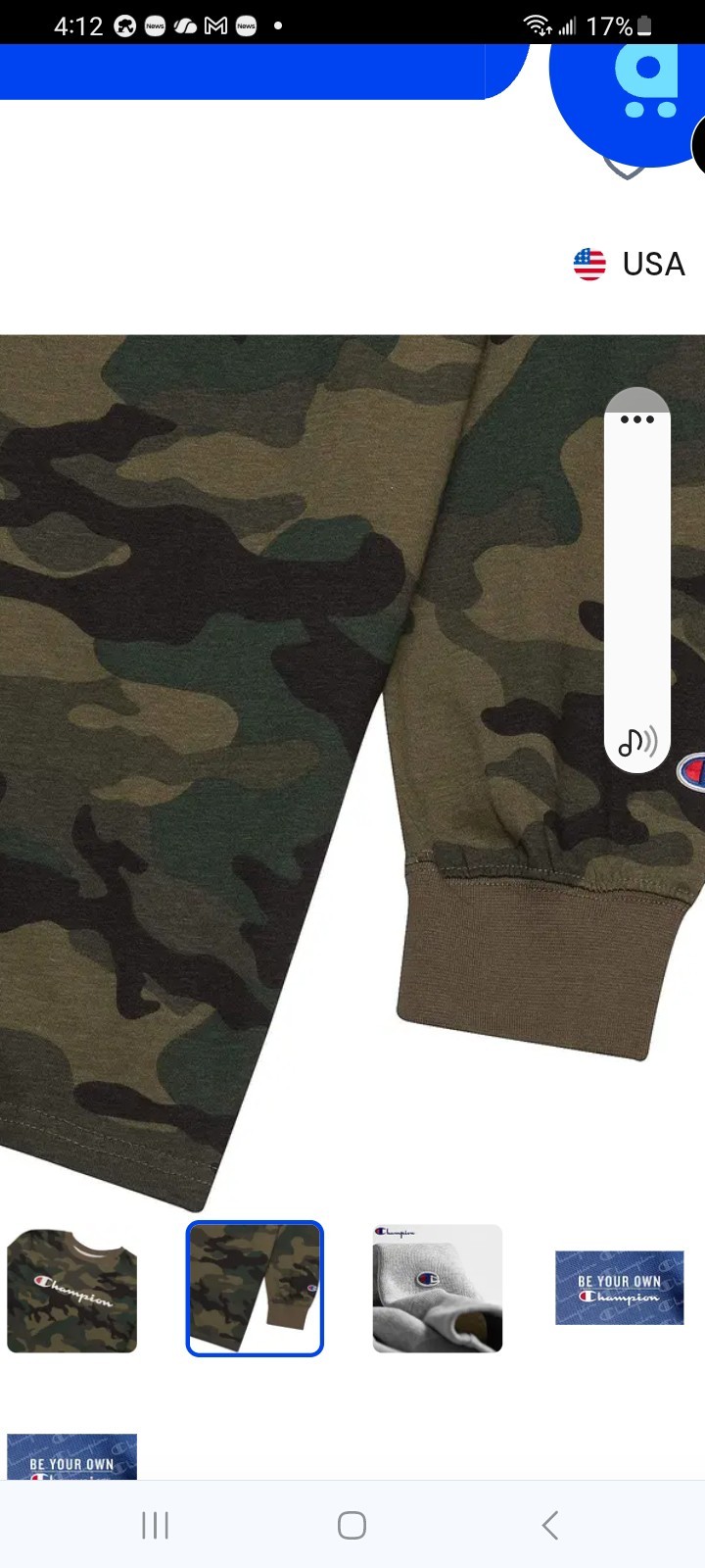 Champion Long Sleeve Camo T-Shirt Men’s 5XL Big & Tall Green Crew Neck Cotton