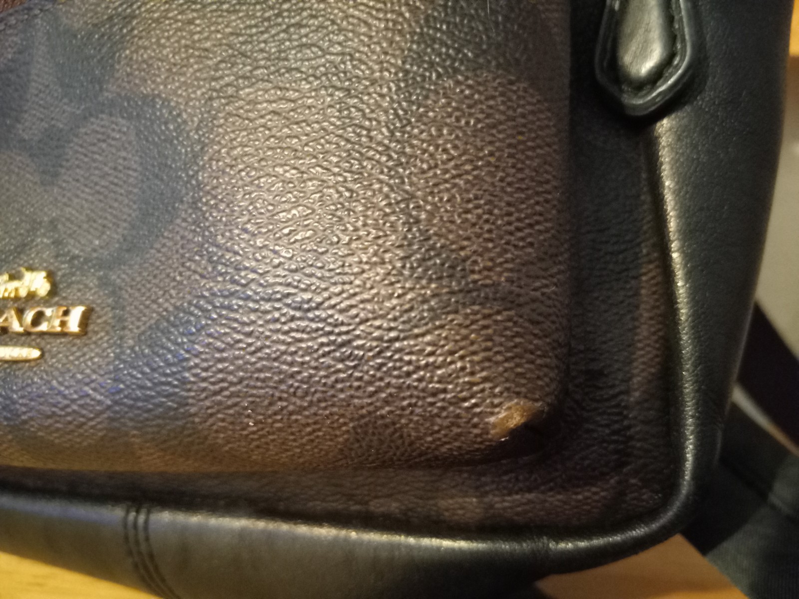 Coach Charlie Signature Canvas Backpack Brown Black Gold Zipper Closure Pockets