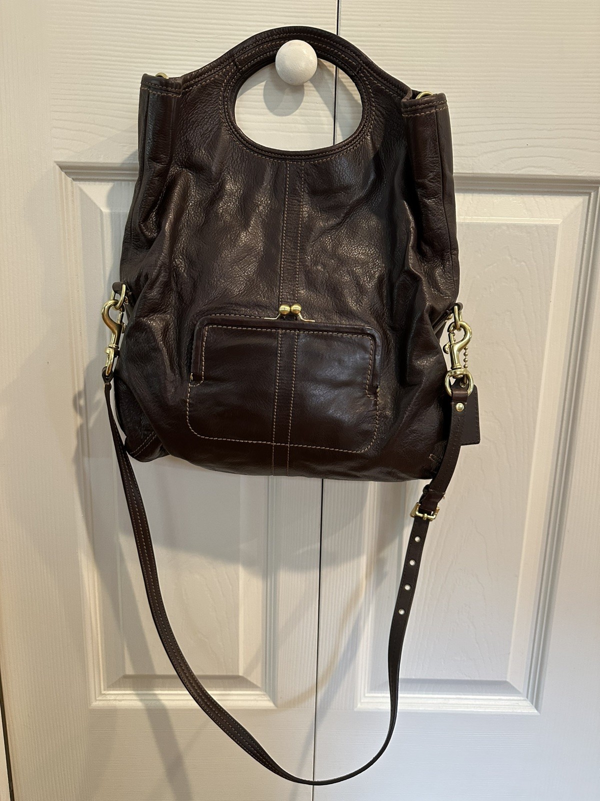 Coach Ergo H0873 Convertible Mahogany Leather Shoulder Messenger Crossbody Bag
