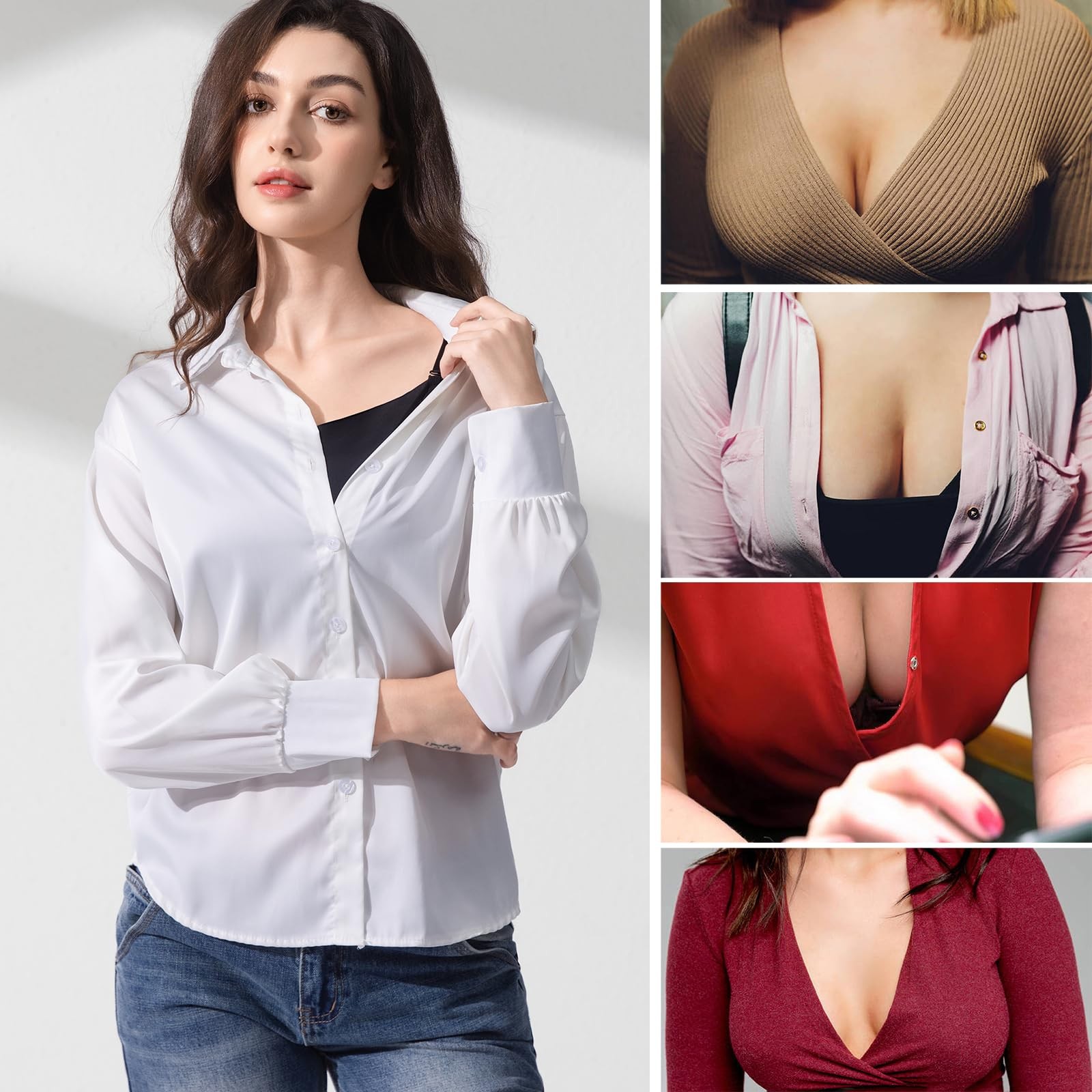 3Pcs Lady Wearable Mock Camisole Bra Insert Overlay Modesty Panel Vest.