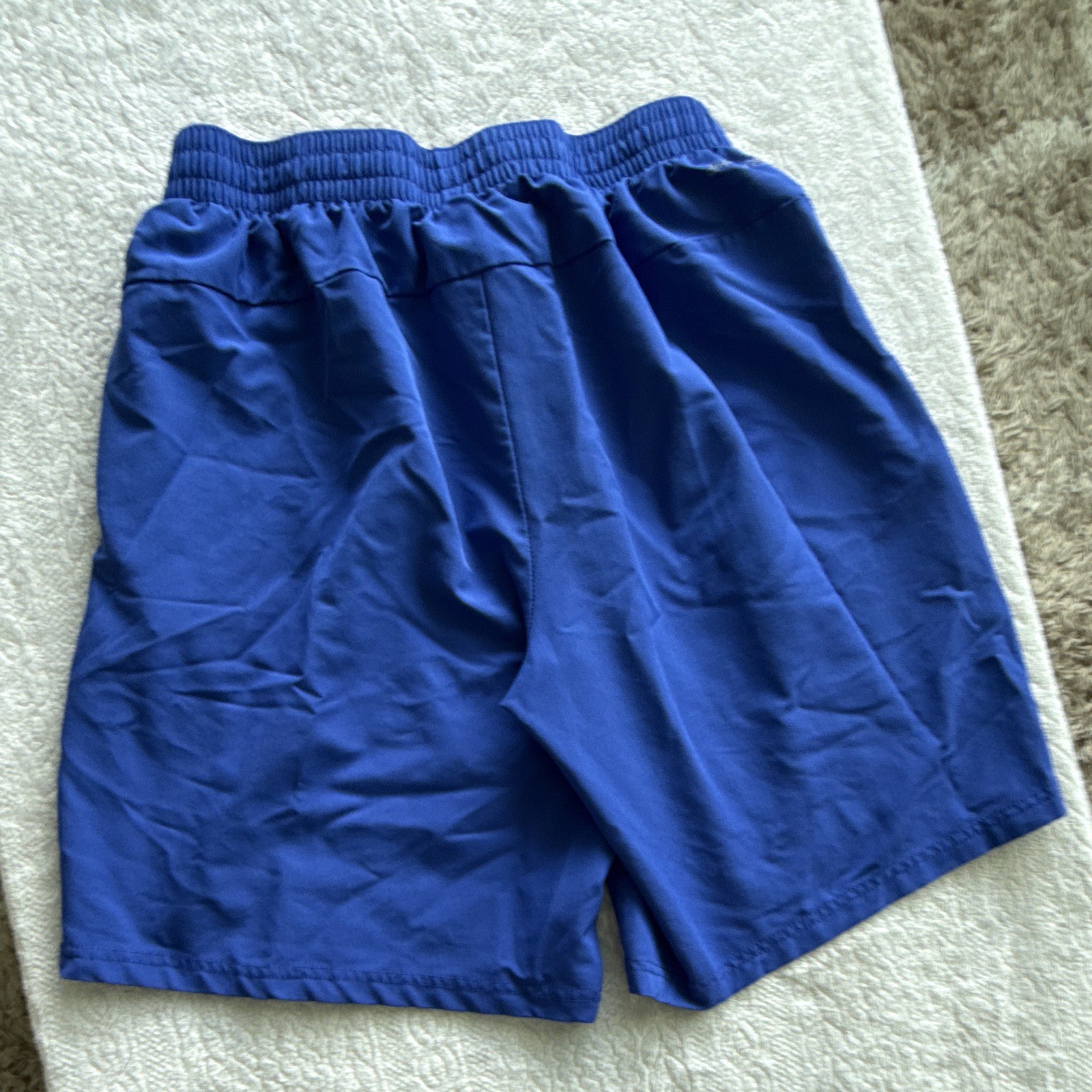 Russell Dri-Power 360 Men’s Blue Solid Athletic Shorts M 32-34 Drawstring