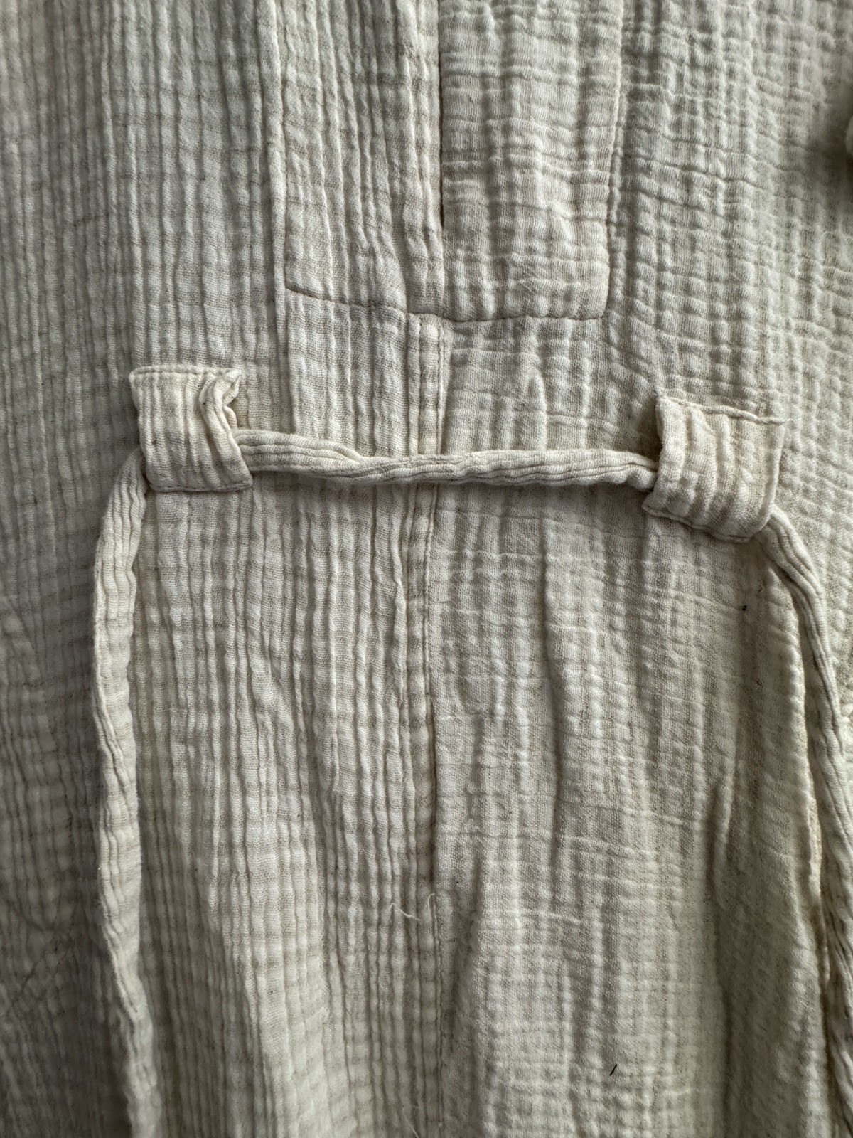 Odd Bird Ruya Tunic Dress XS/S Ivory Organic Cotton Gauze Belted Caftan