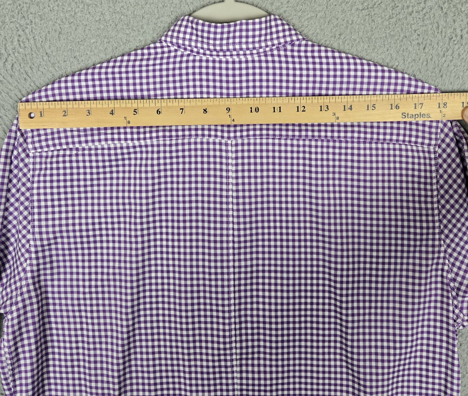 Frank & Eileen “Paul” Shirt Long Sleeve Cotton Casual Purple Gingham Mens Medium