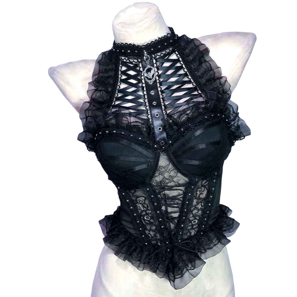 Goth Tops Gothic Tank Punk Rock Clothes Y2K Grunge Emo Clothing Kawaii Vintage