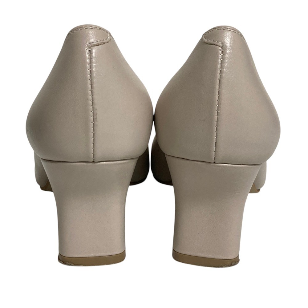 DIANA Leather Bit Square Toe Heel Pumps, Size 9.1″”, Greige Women USED
