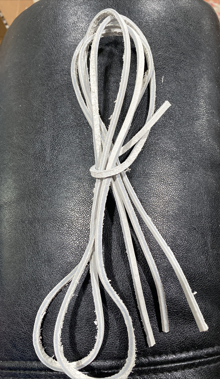 1 Pair White 29.5” Rawhide Leather Shoe Laces Strings Boat Boot Made In The USA