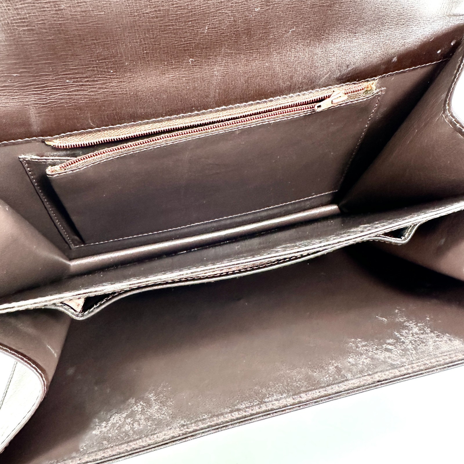 Celine Horse Carriage Flap Leather Shoulder Crossbody Bag Dark Brown Gold