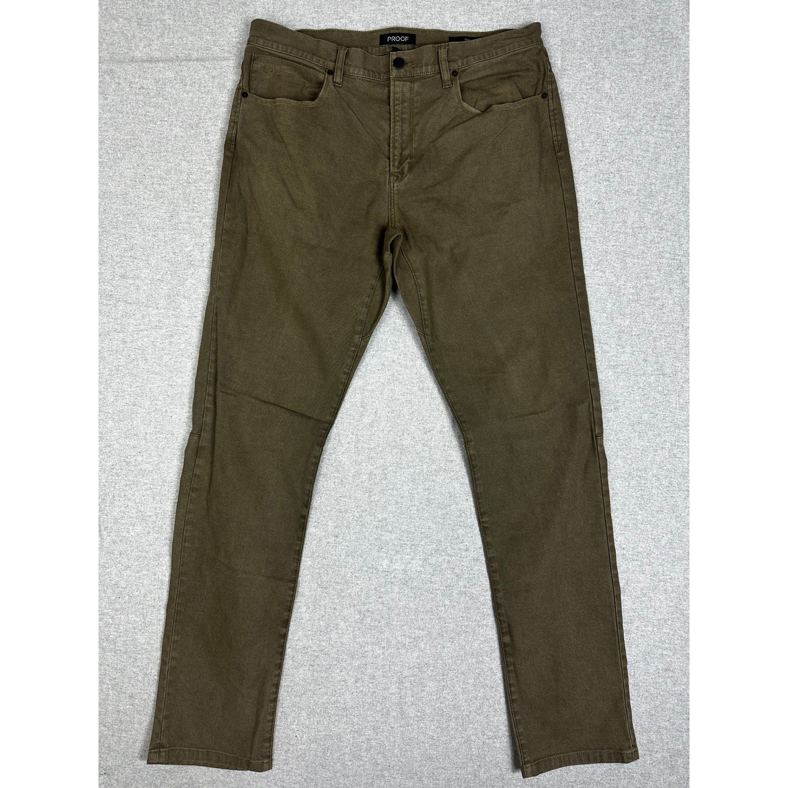 Proof Rover Pants Mens 36×34 Slim Olive Green Huckberry Canvas Articulated Knee