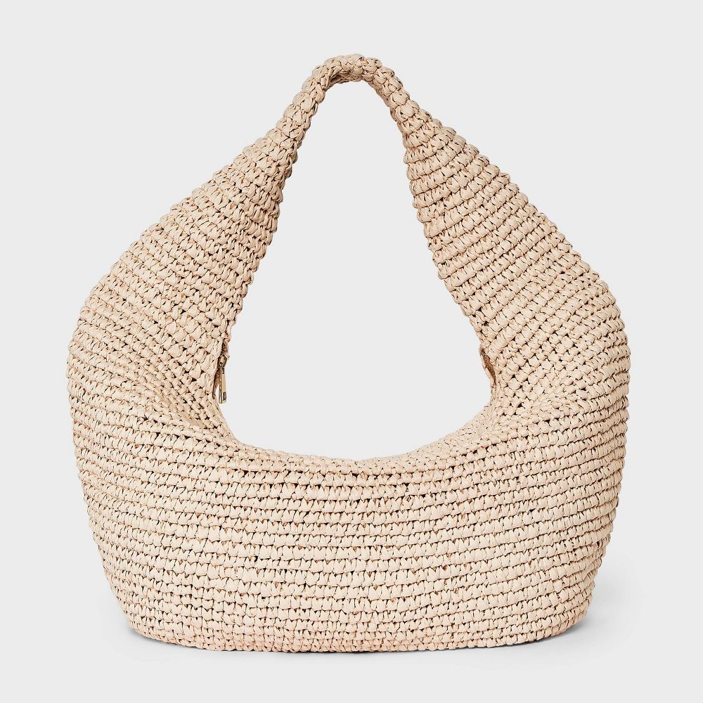 Straw Crescent XL Tote Handbag – Universal Thread Natural