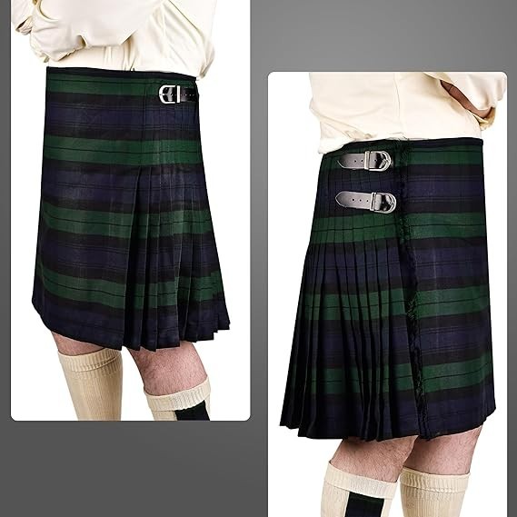 Kilt for Men I Scottish Tartan Kilt Polyviscose 8 Yard Traditional Mens Kilt