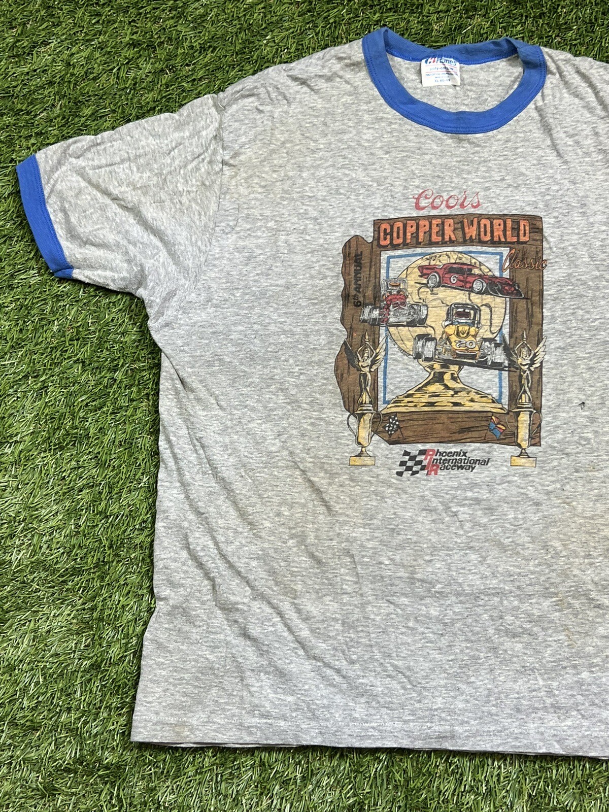 Coors Copper World Ringer T-Shirt Men’s XL Vintage 80s USA Beer