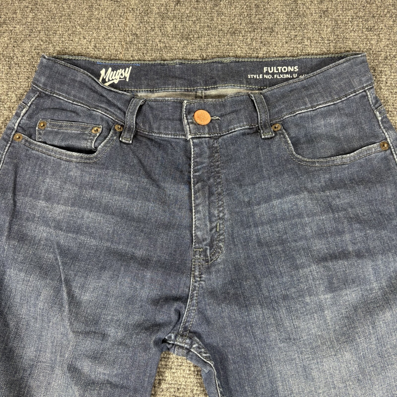 Mugsy Fultons Jeans Men’s Fits 32×29 Blue Dark Wash Stretch Slim FLX3NFU
