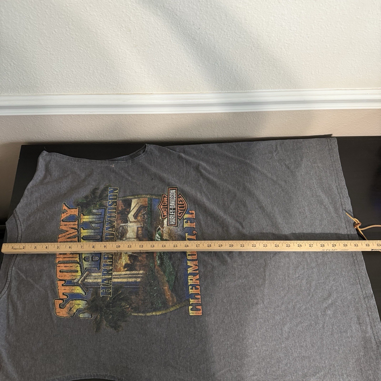Vintage Harley Davidson 90s Biker Stormy Hill Clermont Shirt Size XL Sleeveless