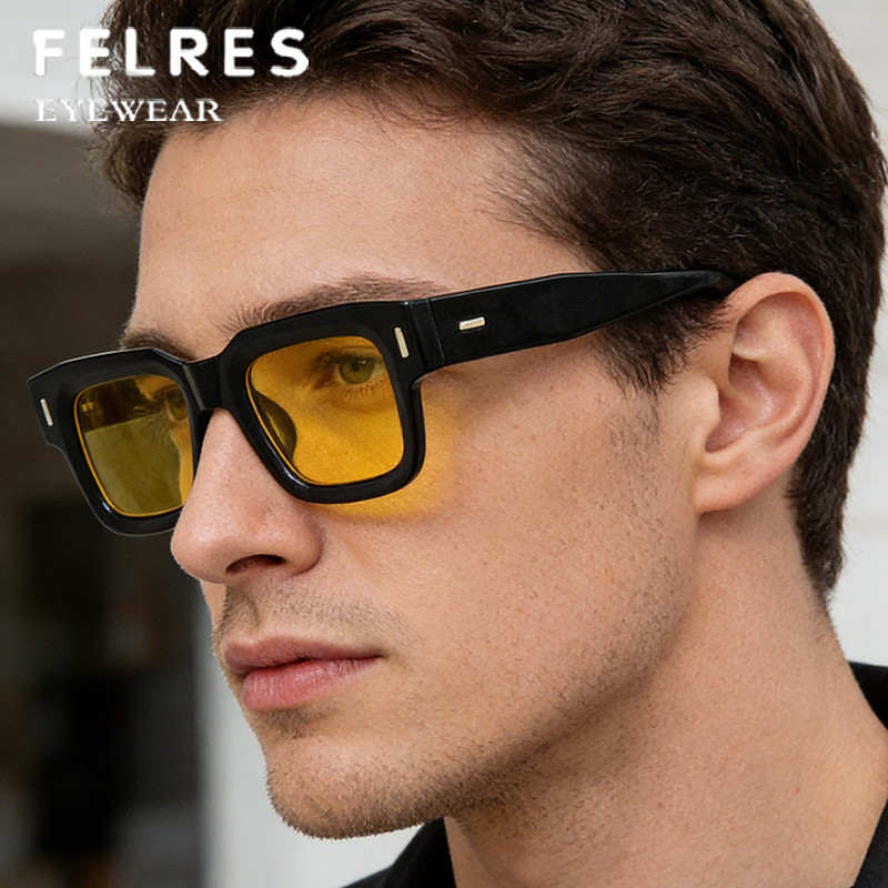Men Square Tinted Reading Glasses Women Thick Frame Presbyopic Sunglasses +6.0
