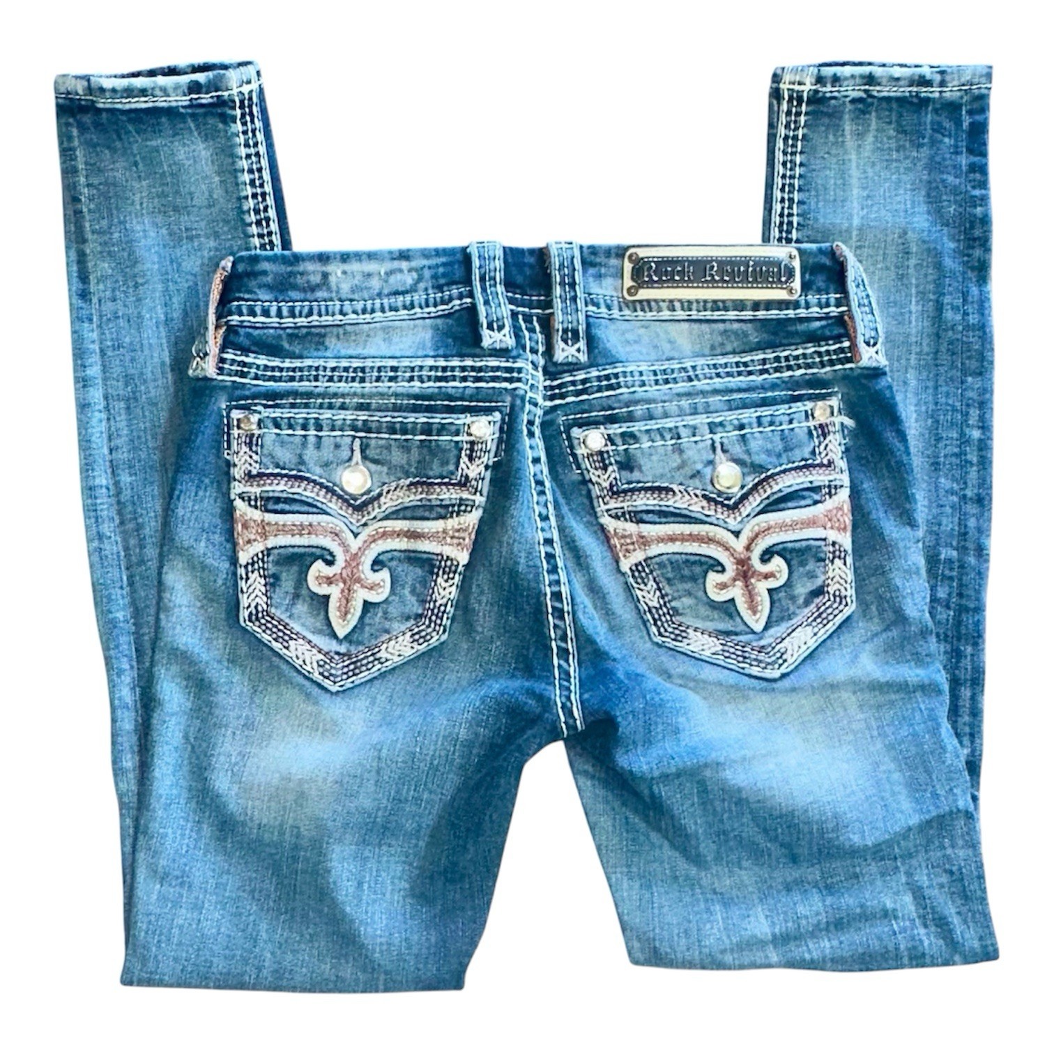 Rock Revival Mcbling Dianeya Ankle Skinny Jeans Size 28