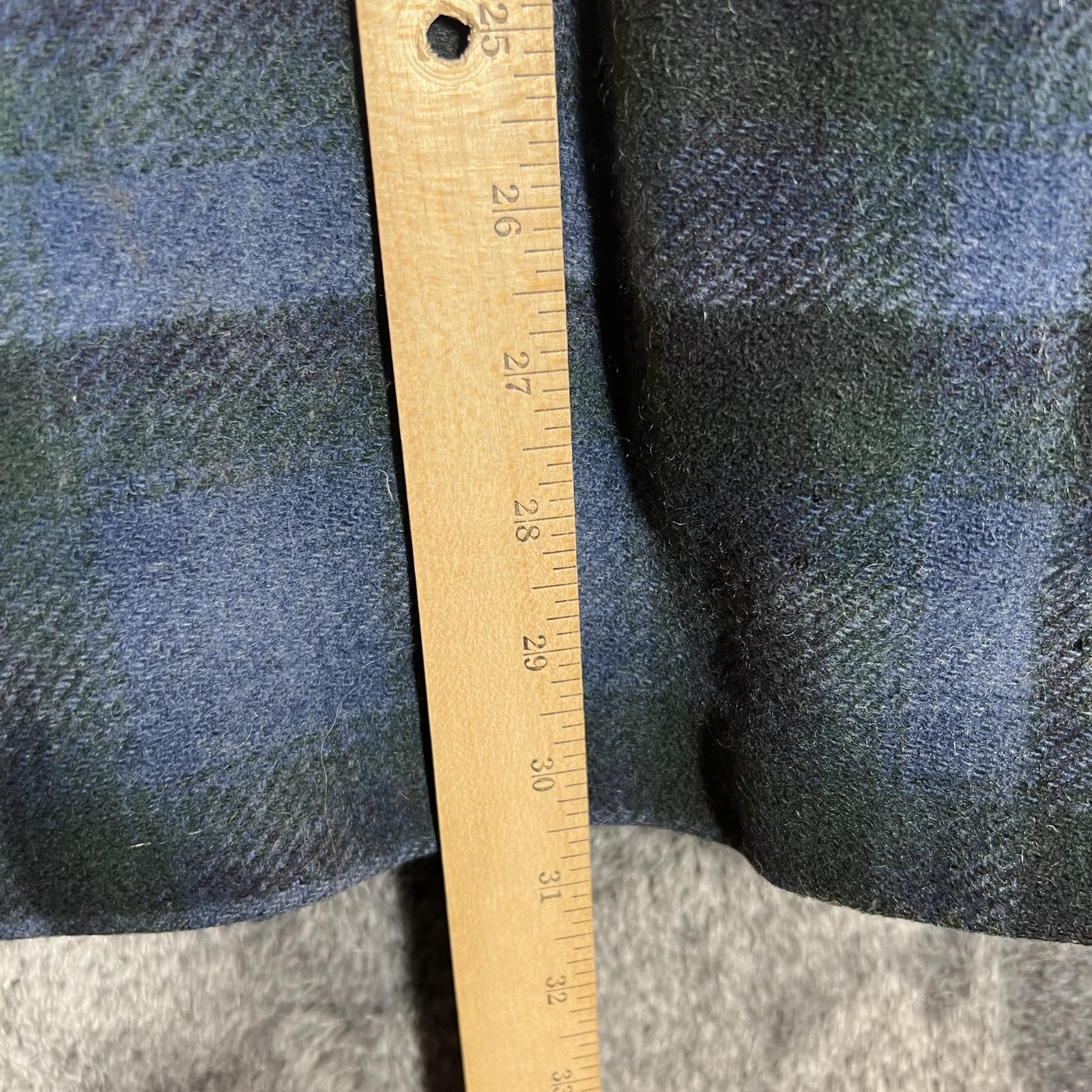 Vintage Pendleton Coat Mens 38 Blue Plaid Wool Overcoat Fur Trim Quilted 70s