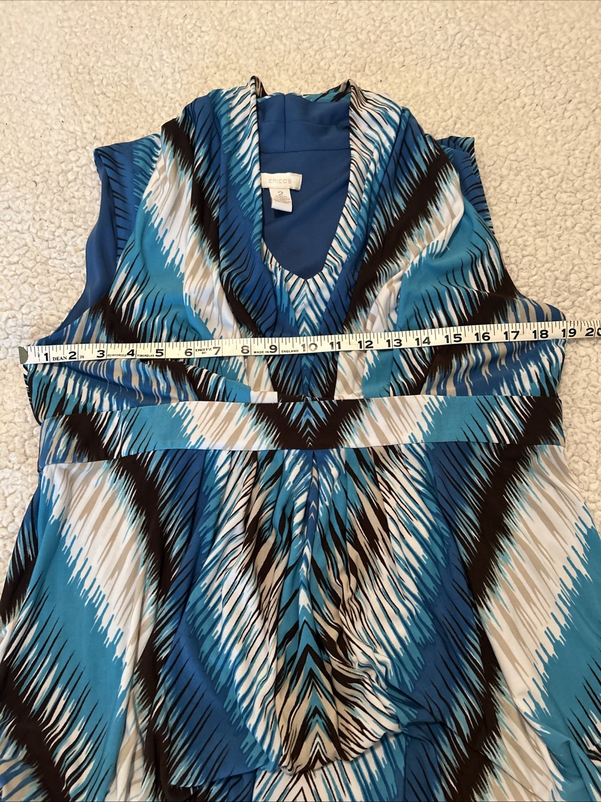 Chicos Maxi Dress Size 2 Or L/12 Poly Spandex Blend