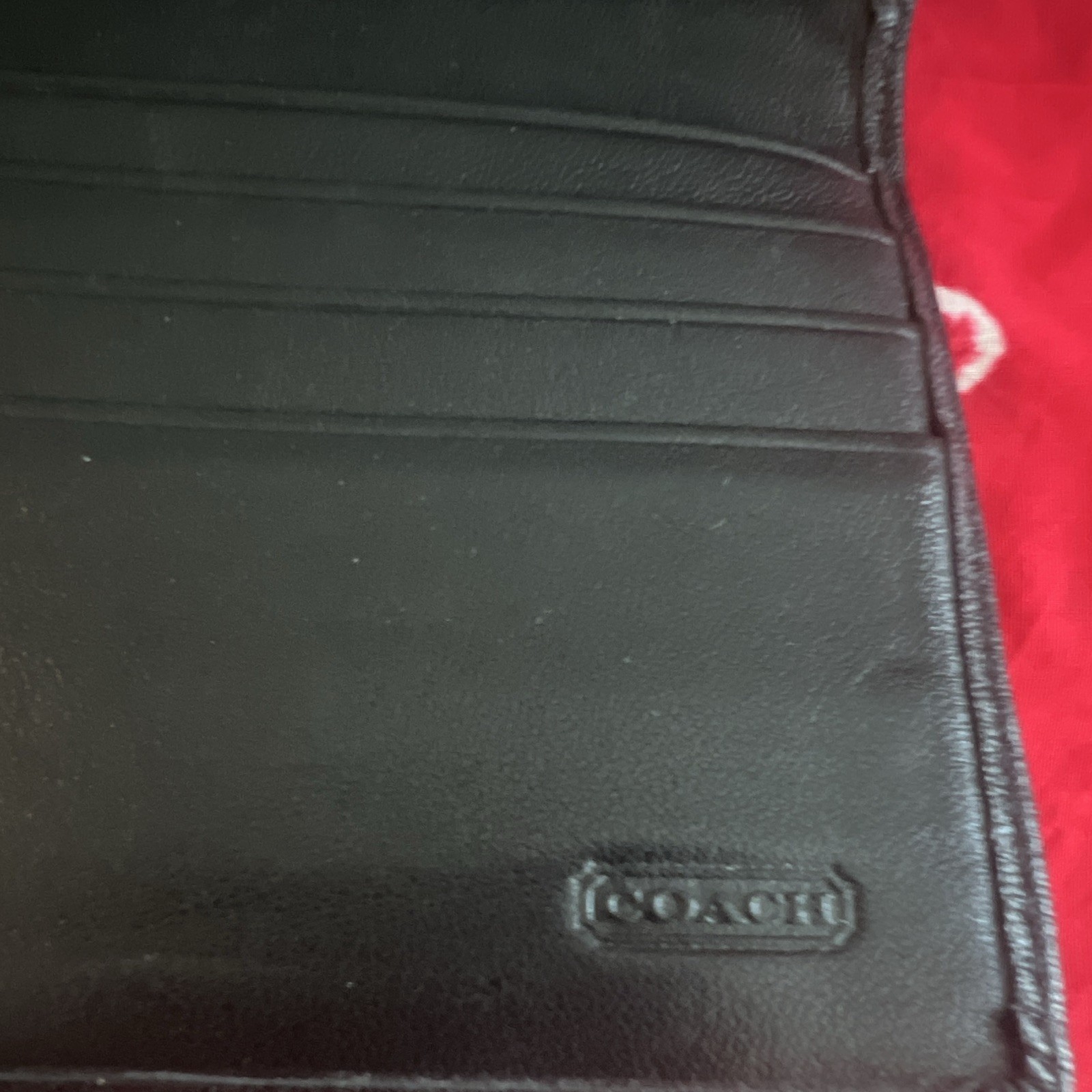 Coach Black Checkbook Folding Wallet with Zip Coin Pocket Logo for Women