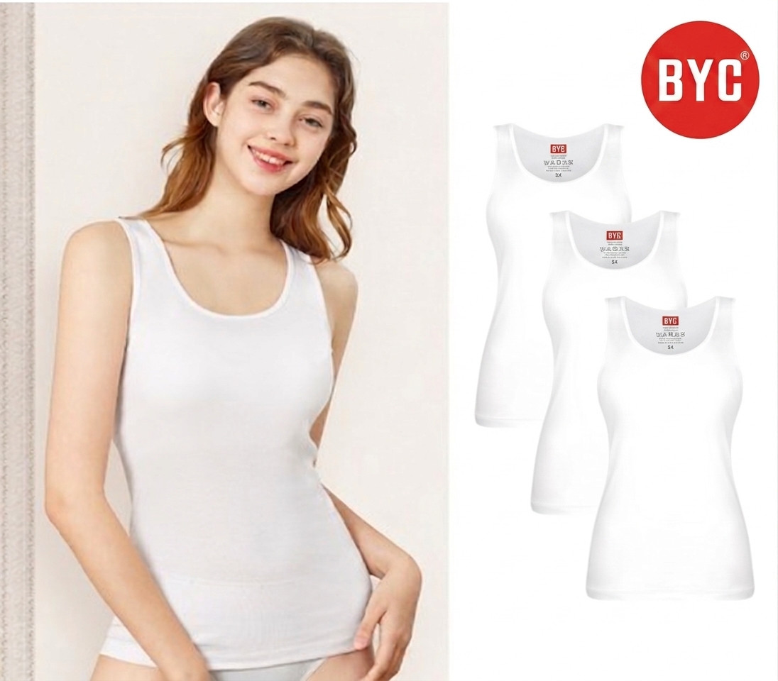 BYC Women’s 100% Cotton Camisole Tank Top (3-Pack) Daily Fresh Undershirt