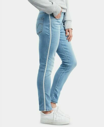 Levis Sculpt Classic Mid Rise Skinny Silver Side Strip Womens Jeans 6 Med, 8 Med