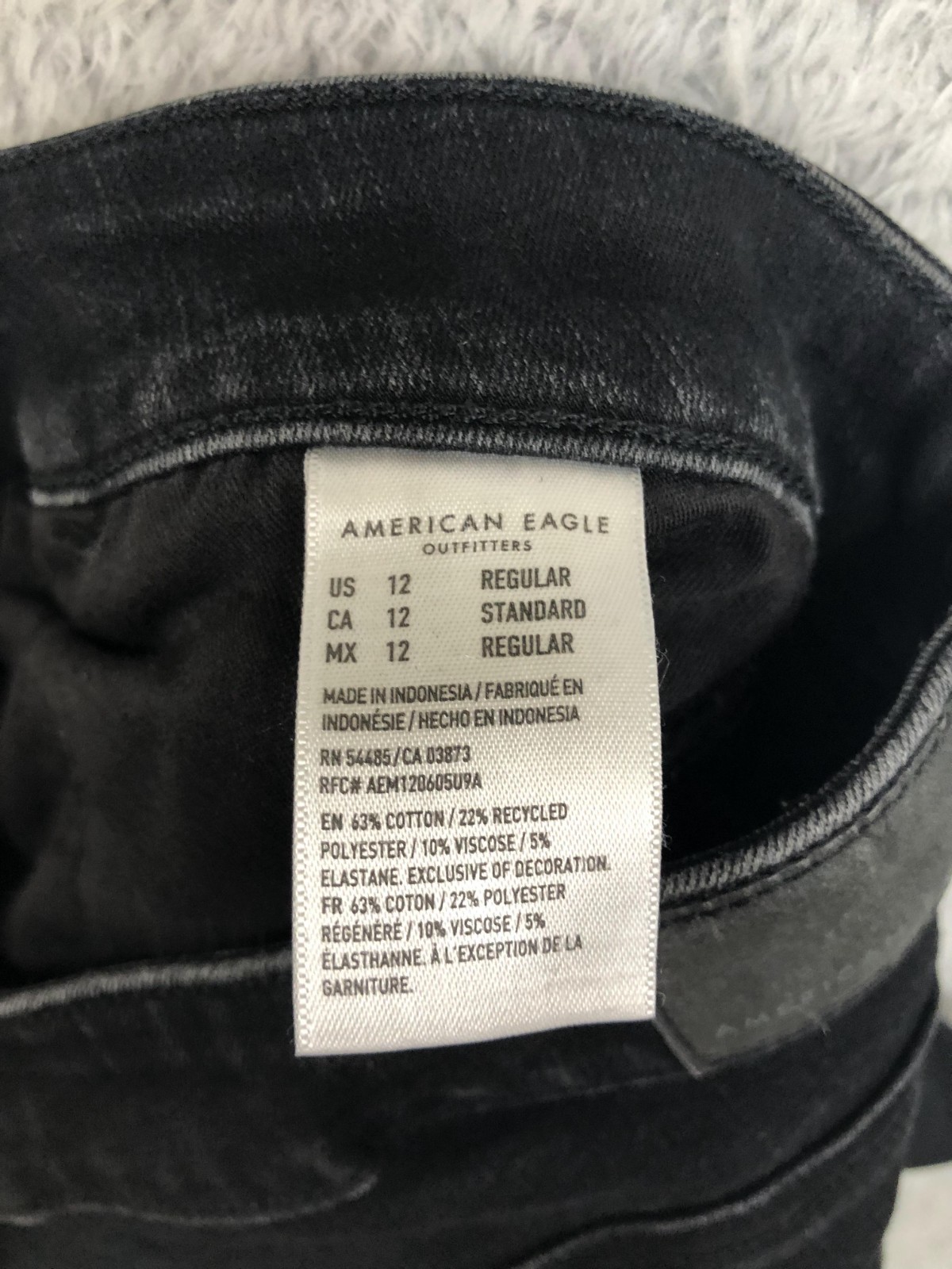 American Eagle Jeans Womens Size 12 (31×27) Black Hi Rise Jegging