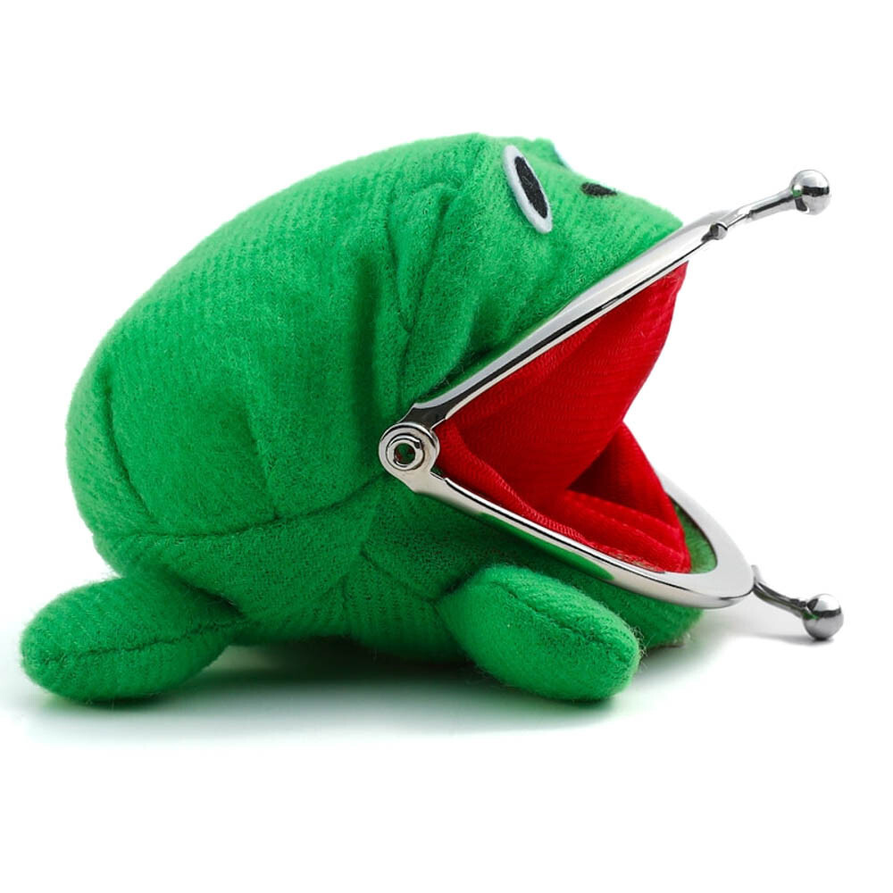 Cute Cartoon Animal Green Frog Coin Purse Coin Or Key Holder Wallet Money Bag