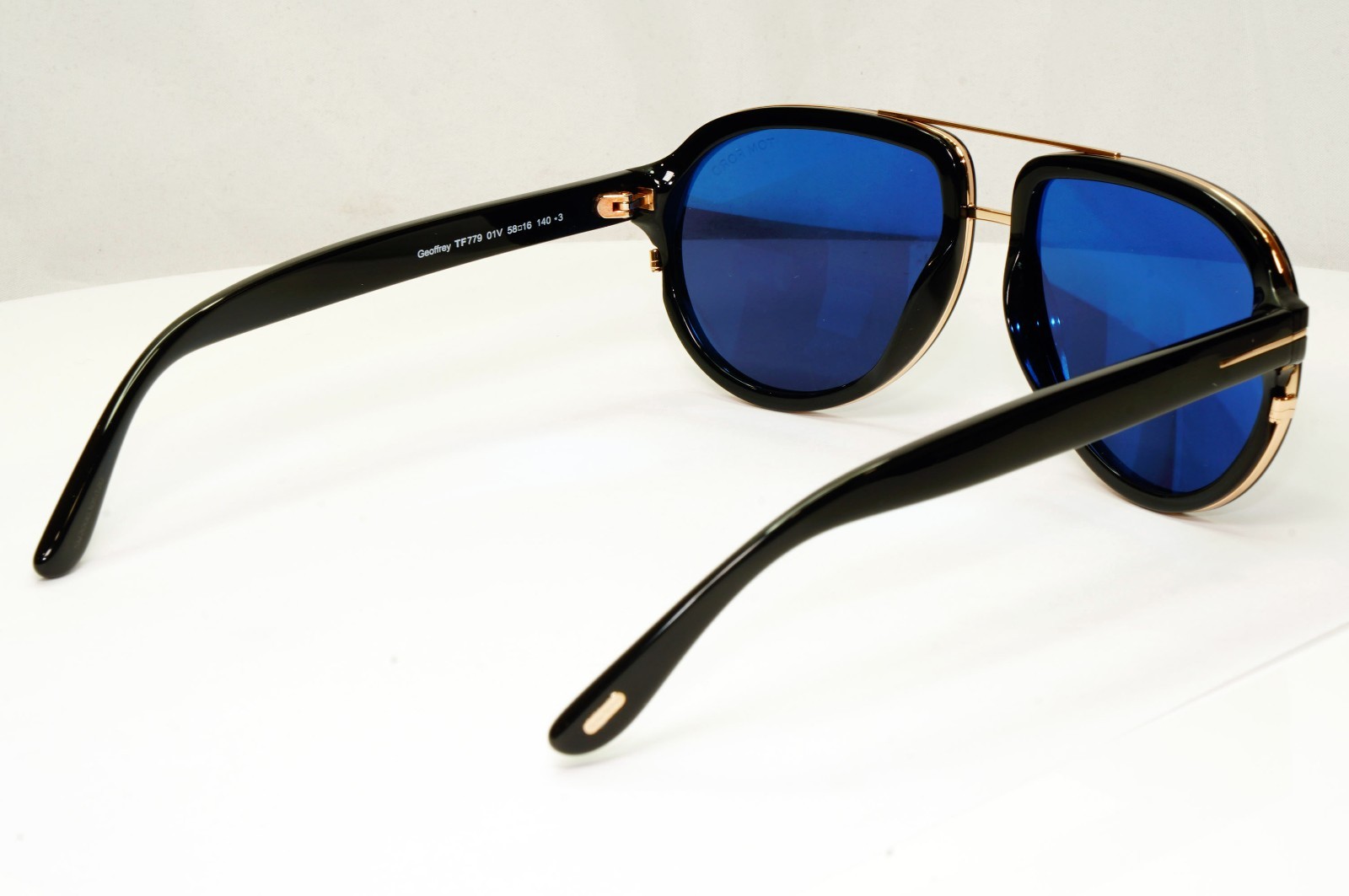 Tom Ford Sunglasses Geoffrey Black Blue Gold Pilot Designer FT0779 TF 779 01V