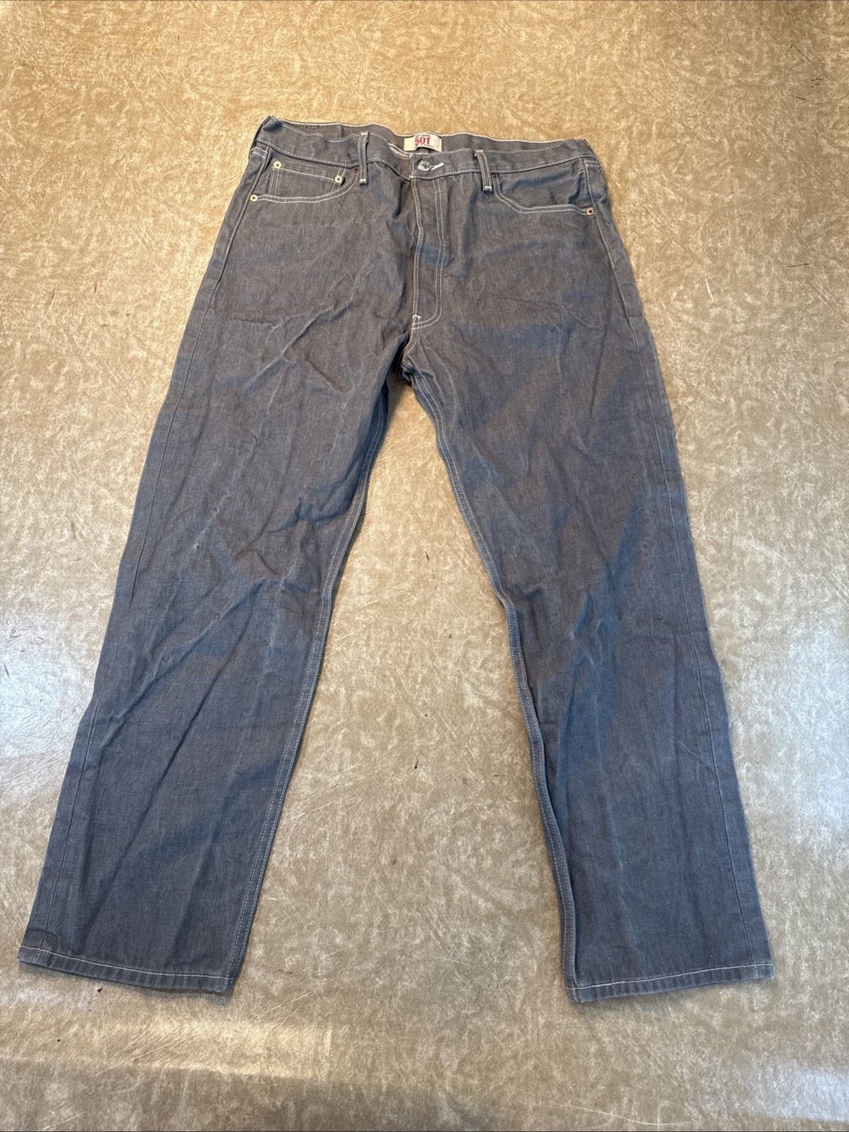 Levi’s 501 Original Fit Button Fly Gray Wash Denim Jeans Mens Size 38×32