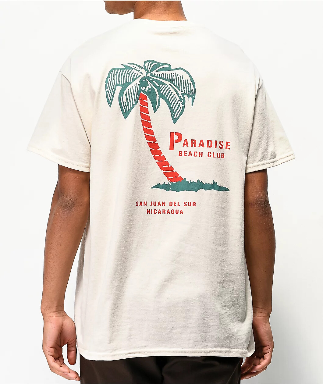 Empyre Mens Paradise Beach Club Natural Tee Shirt New S, M, L, XL