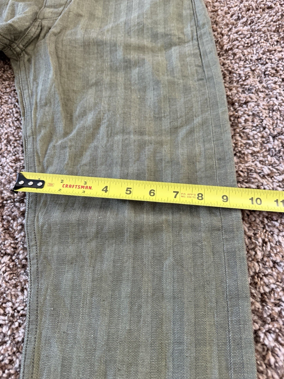 Gustin #198 AMERICAN BEDFORD CORD 5 POCKET GREEN MENS 35 Slim Fit PANTS