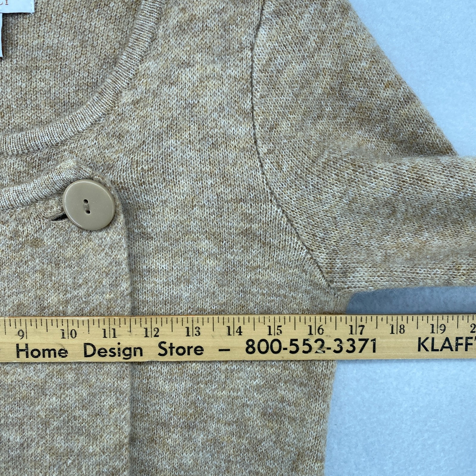ELLEN TRACY Sweater S Wool Blend One Button Duster Coatigan Coatigan Camel Brown