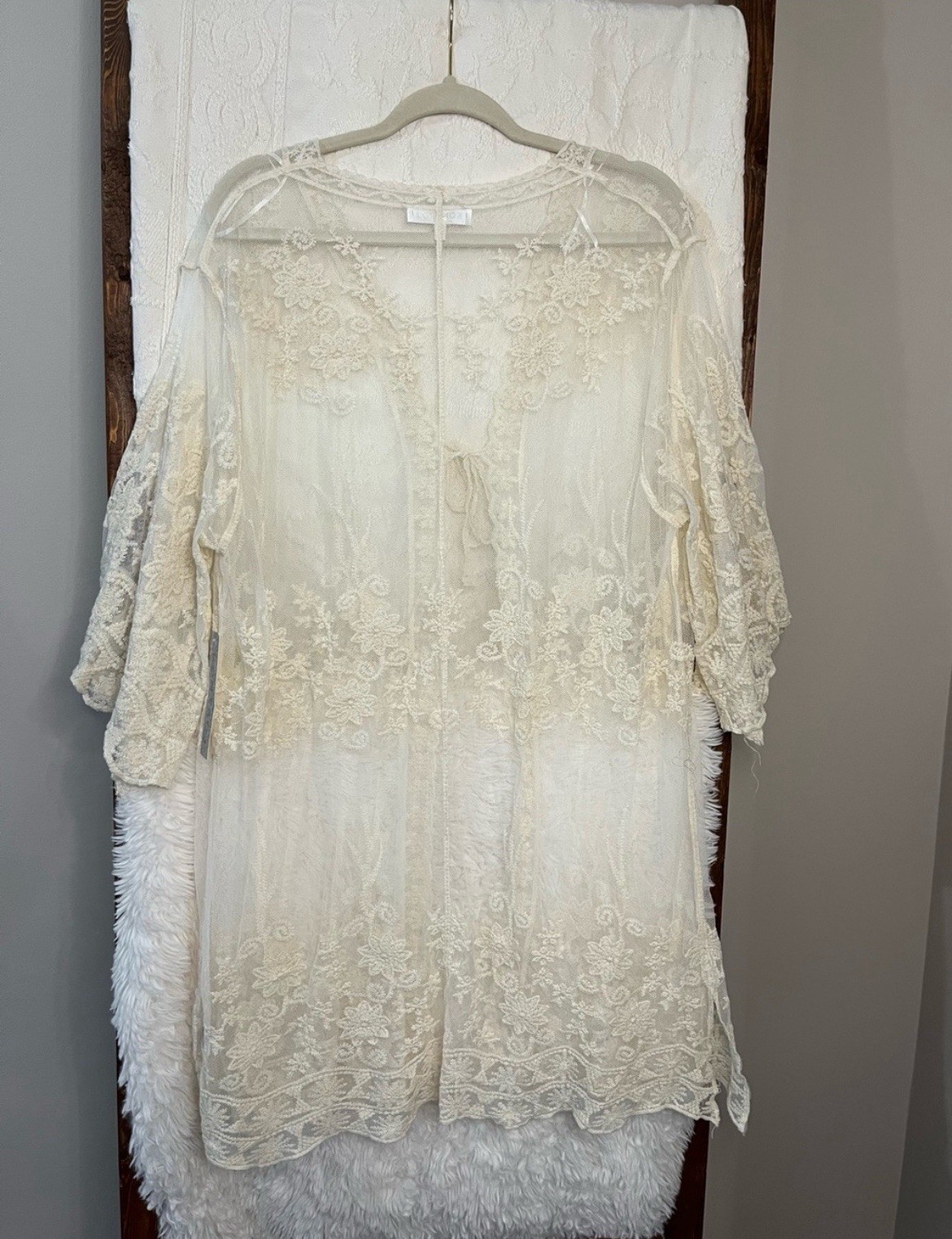 NWT KONTROL Ivory Floral Lace Kimono Duster – Boho Bridal