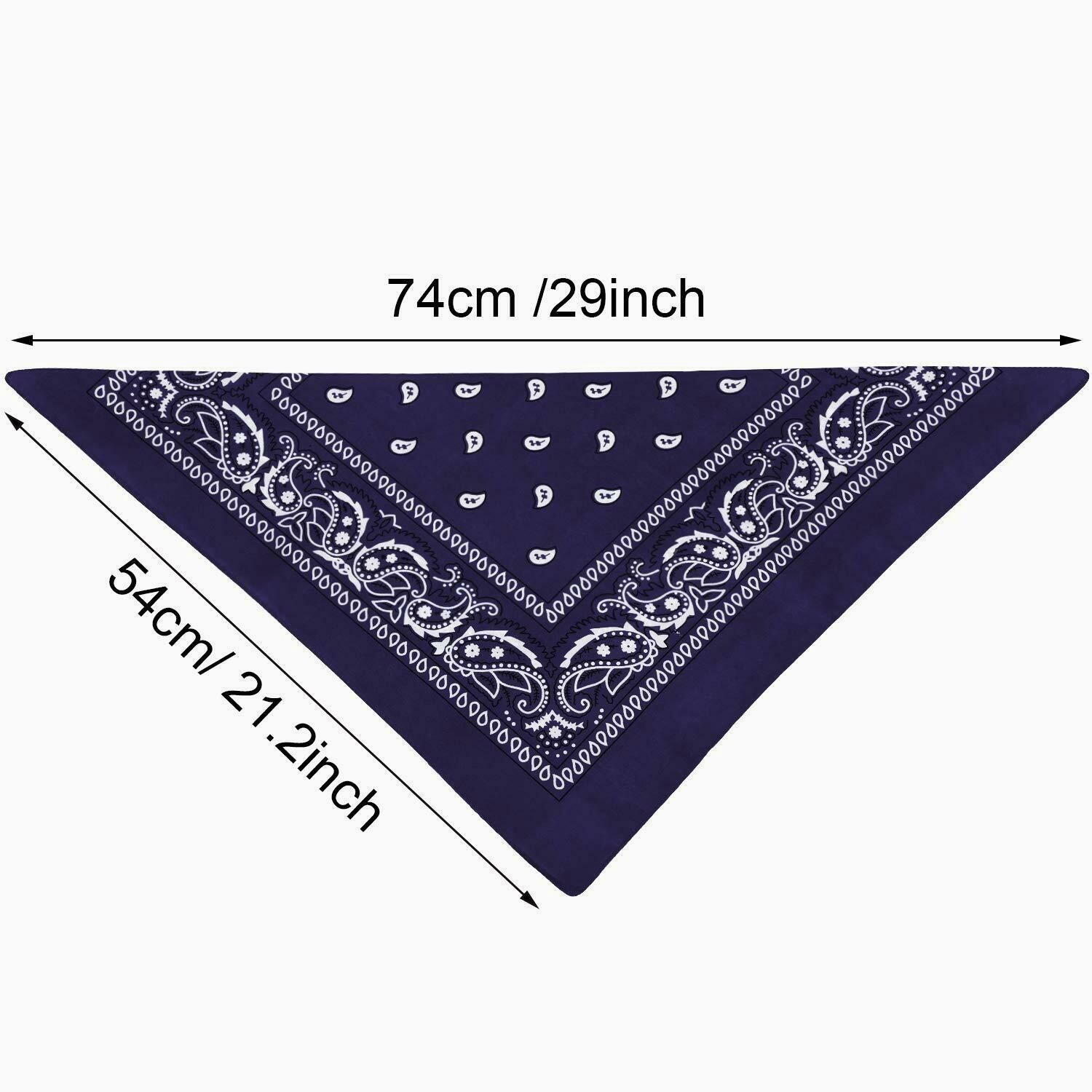 1-2Pcs Bandana 100% Cotton Paisley Print Double-Sided Scarf Head Neck Face Mask