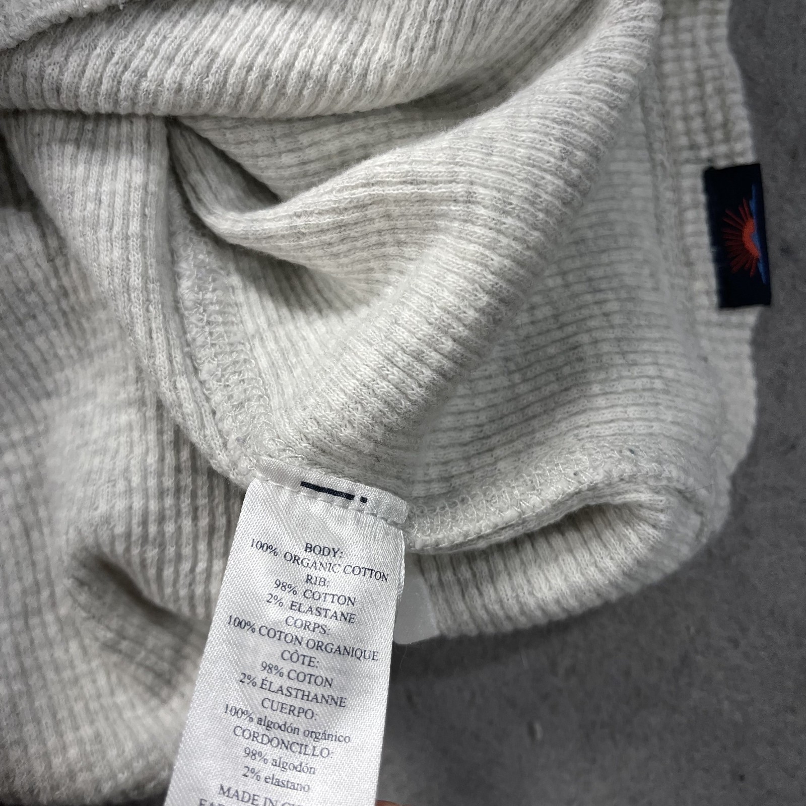 Faherty Shirt Mens Medium Gray Thermal Waffle Knit Henley Pullover Casual Preppy